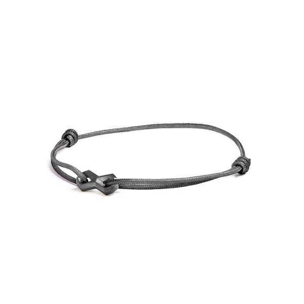 1,5 mm graues Nylonarmband mit schwarzem Infinity-Zeichen - Infinity Grey Black